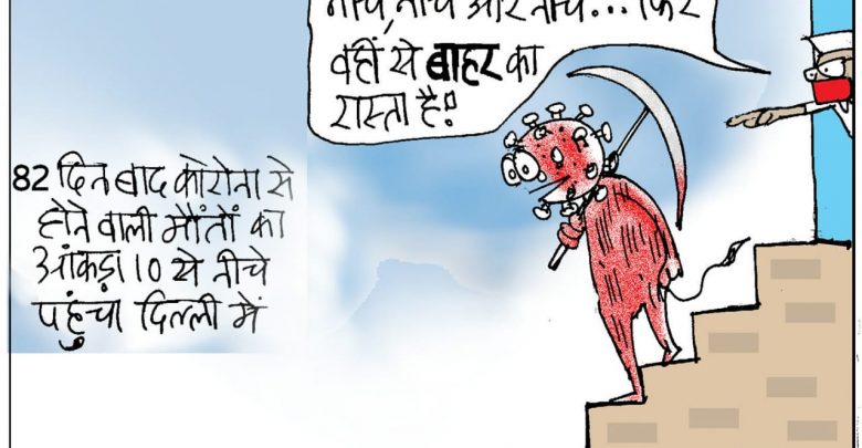 दिल्ली में कोरोना की संख्या नीचे