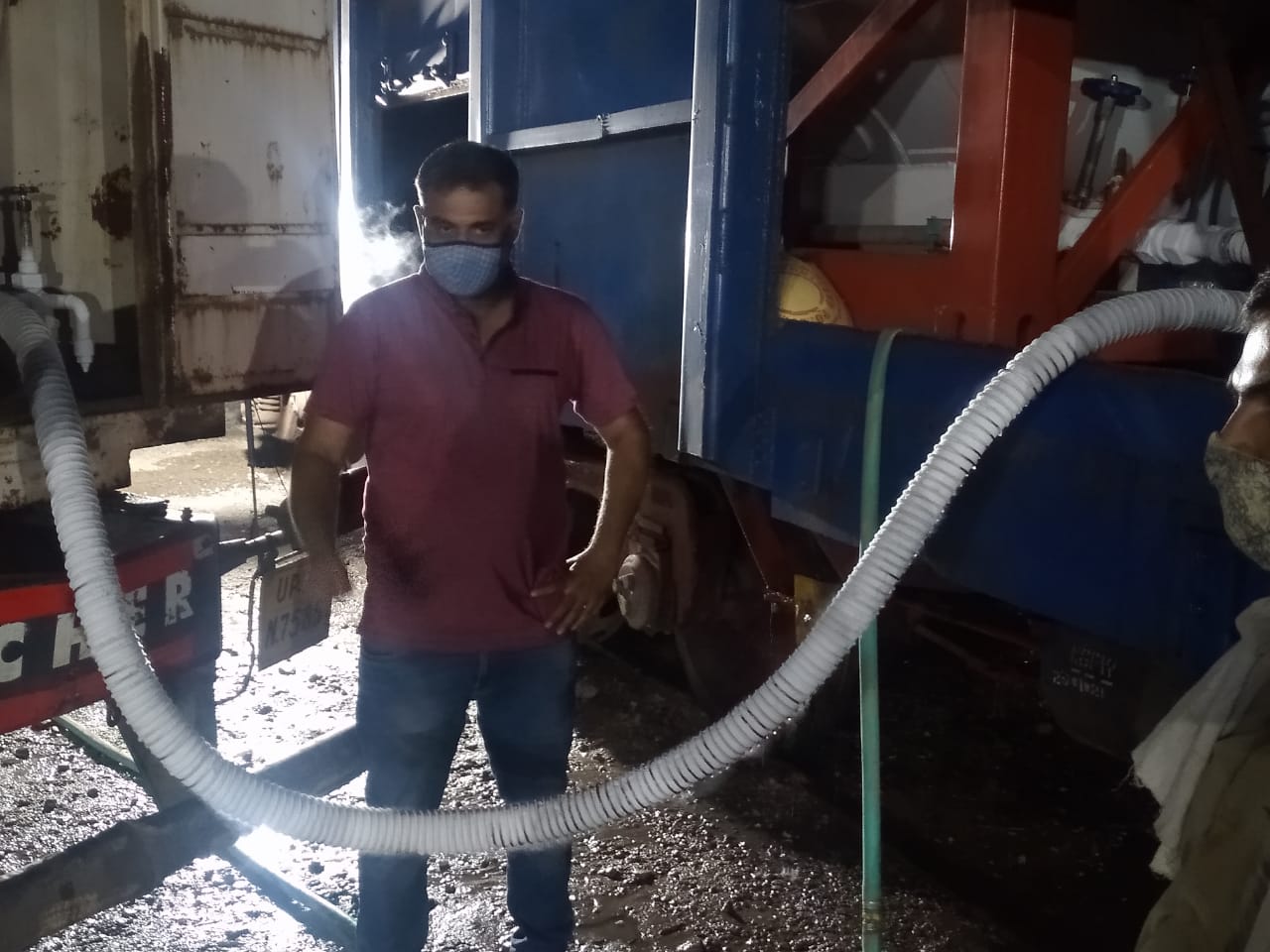 Decanting from container of Jeevan Rakshak express to Tanker.