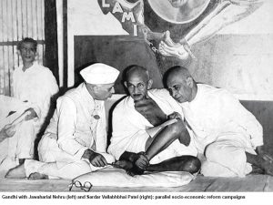 नेहरू गांधी और सरदार पटेल का चित्र