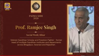 Photo of पद्मश्री से सम्मानित हुए बिहार के गांधीवादी विचारक प्रो. रामजी सिंह