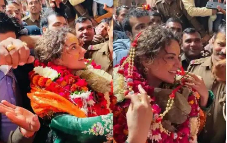 श्री बांके बिहारी के दर्शन करने मथुरा पहुंचीं कंगना, किसानों से माफी और बीजेपी के लिये प्रचार पर कही बड़ी बात