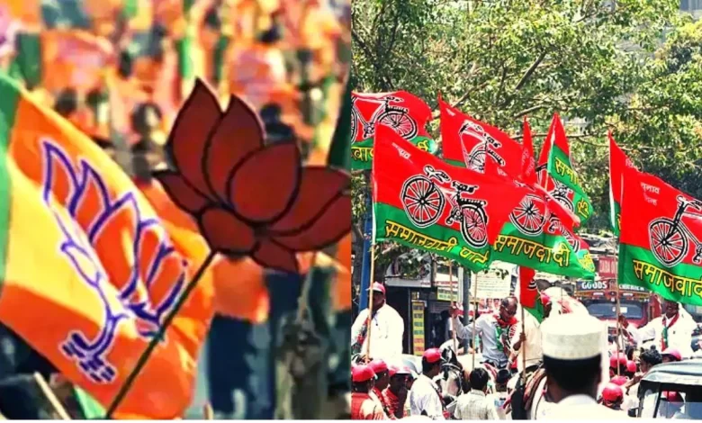 बीजेपी और सपा (डिजाइन फोटोः सोशल मीडिया)
