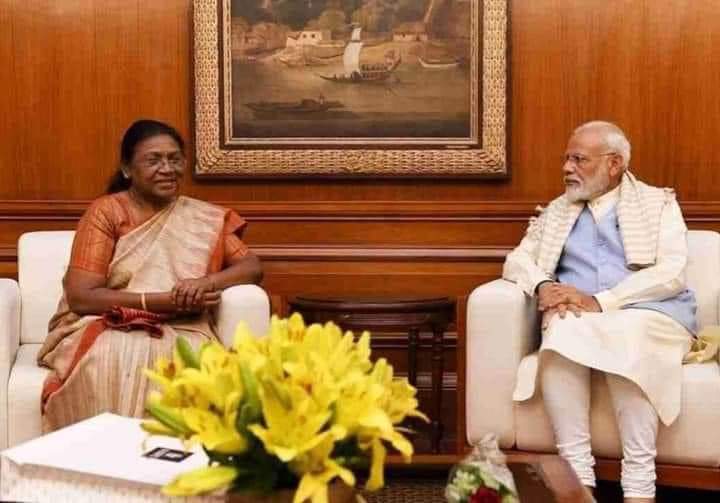 Draupadi Murmu with Prime minister Narendra Modi