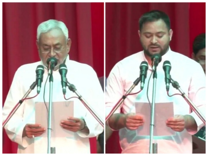 Nitish Kumar and Tejasvi Yadav takes oath