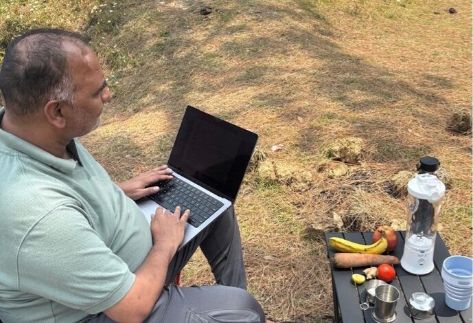 Srikant Sampara working in forest