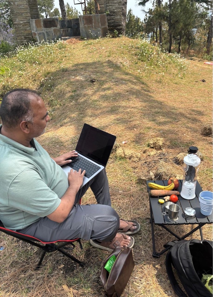 Srikant Sampara working in forest