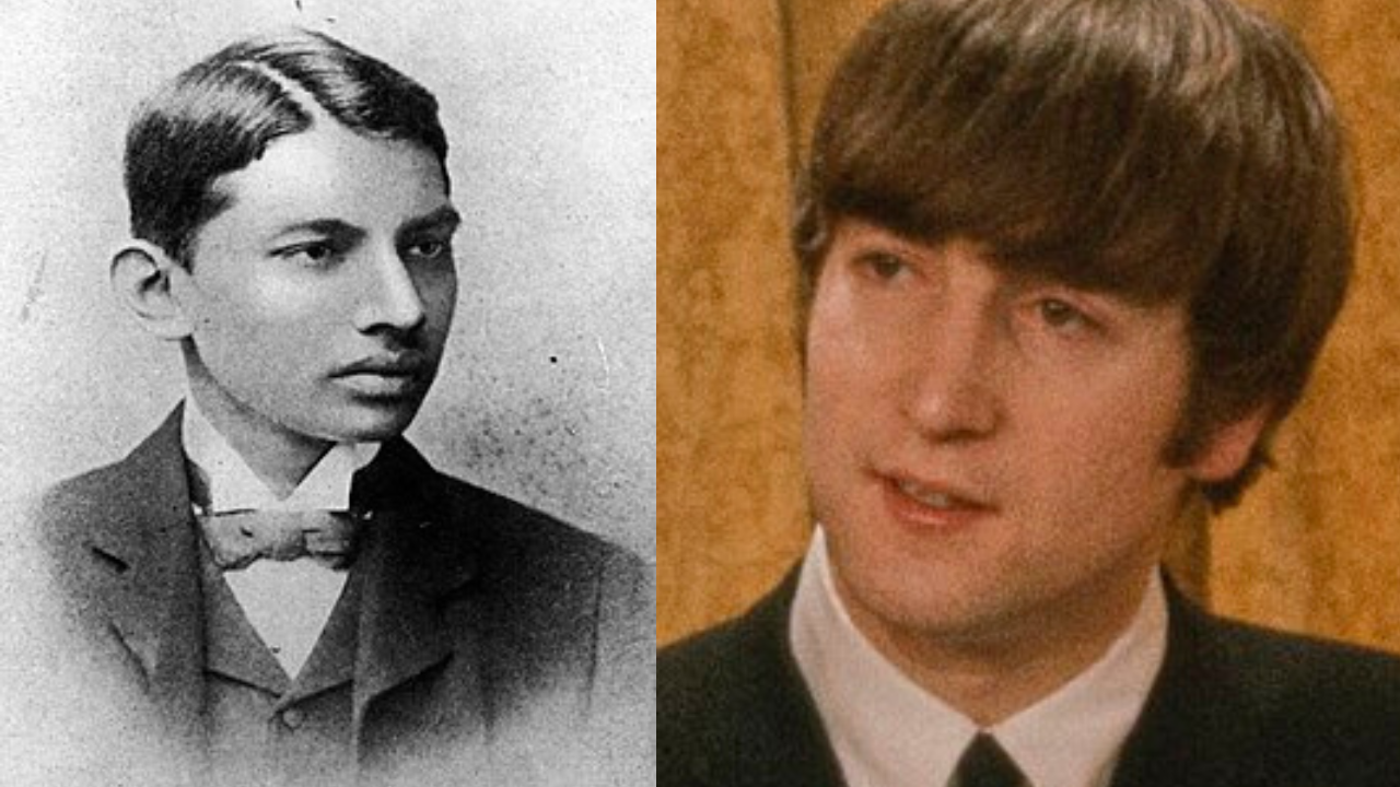 Pictures of Gandhi and John Lennon