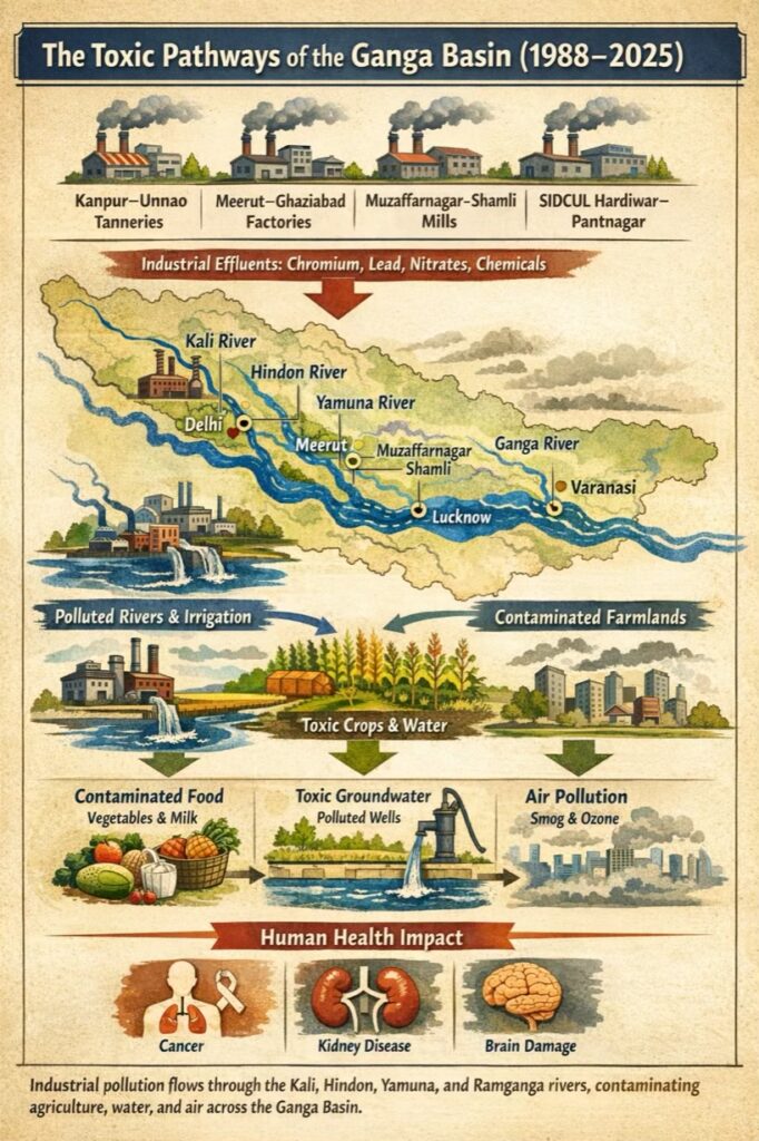 The Toxic Pathways of the Ganga Basin 1988 - 2025
