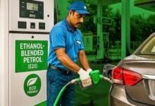 Ethnol mixed petrol filling in a car