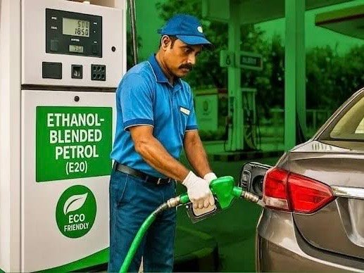 Ethnol mixed petrol filling in a car