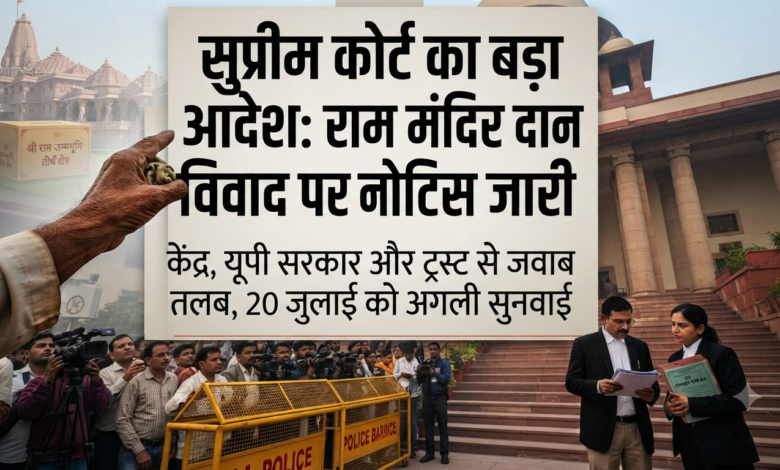 Feature image Supreme Court Notice on Ram mandir Donation scam